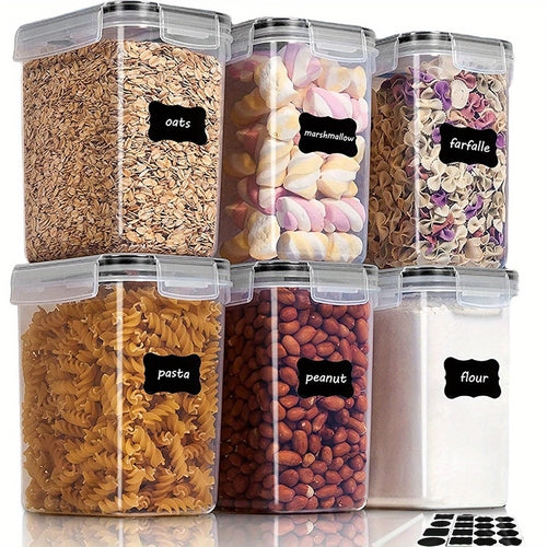 6 Pcs Airtight Food Storage Containers - BPA-Free Kitchen Pantry