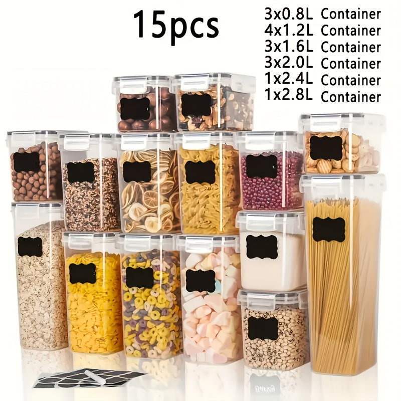 15pcs Airtight Food Storage Container Set with Lids - BPA-Free Plastic