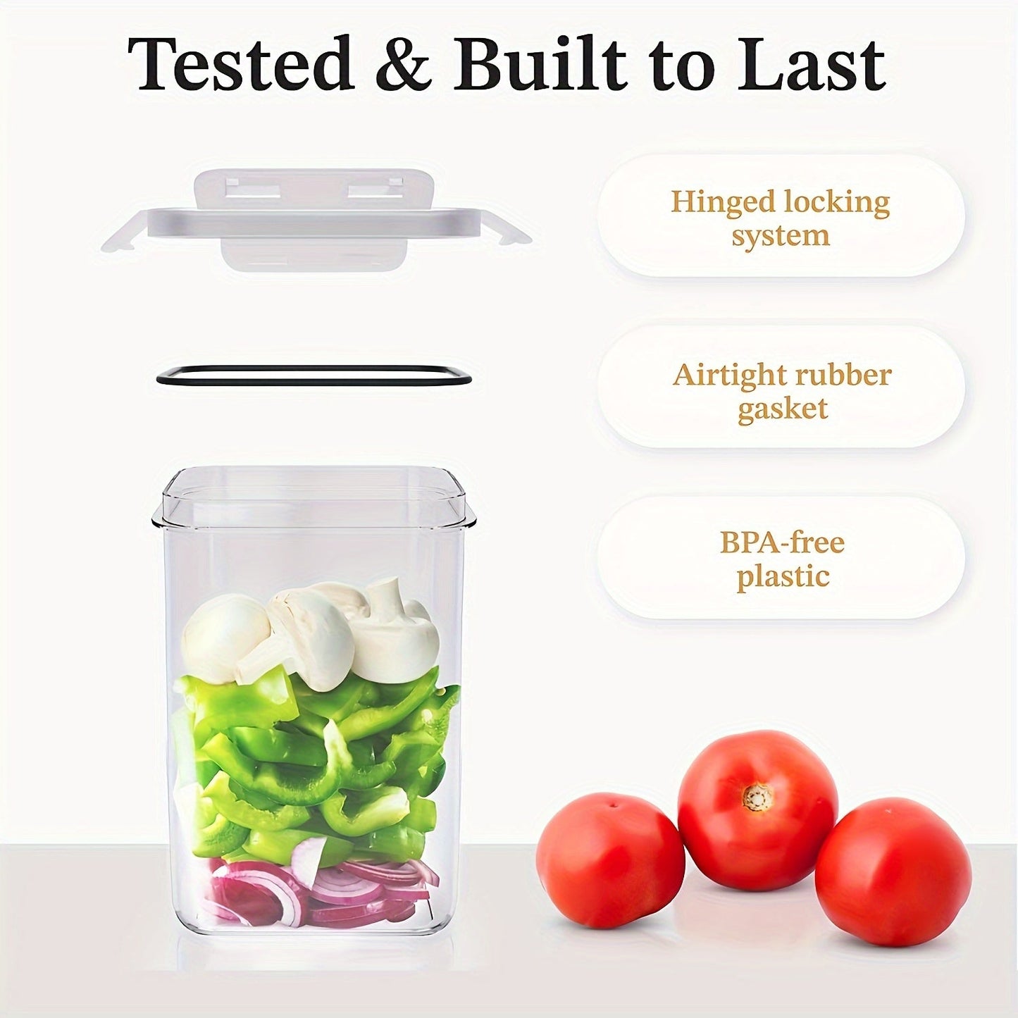 15pcs Airtight Food Storage Container Set with Lids - BPA-Free Plastic